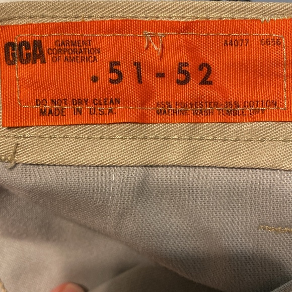 2 Mens GCA uniform pants tan khaki flat front relaxed fit 51-52 x 30 slacks - Picture 3 of 6